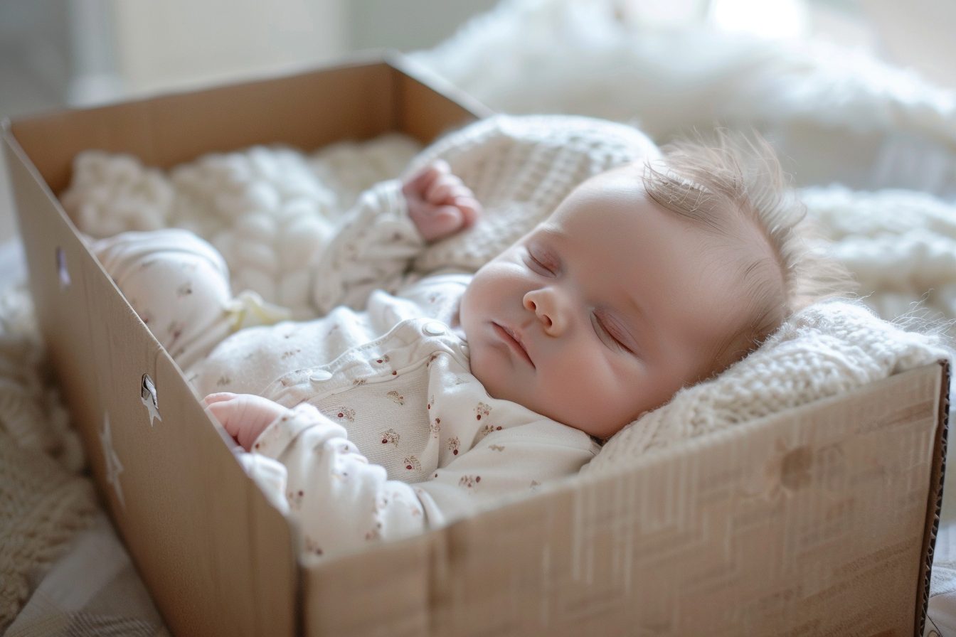 Faire dormir bébé dans une boite en carton, cette alternative pourrait sauver des vies