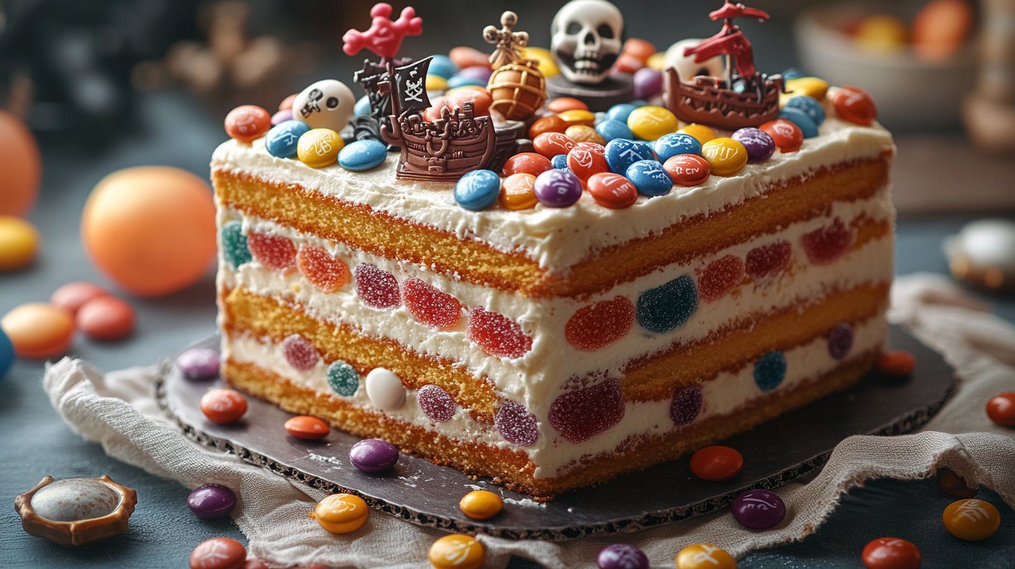 decouvrez le gateau de bonbons sur le theme pirate pour un anniversaire enfant 2