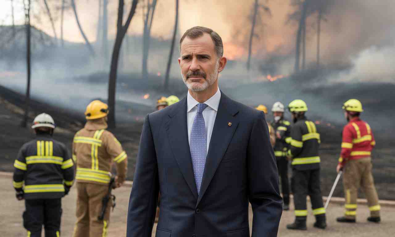 le roi felipe vi interrompt ses vacances pour gérer la crise des incendies en espagne, affirmant ainsi son engagement face à la catastrophe. suivez les dernières informations sur la mobilisation royale et les mesures prises.