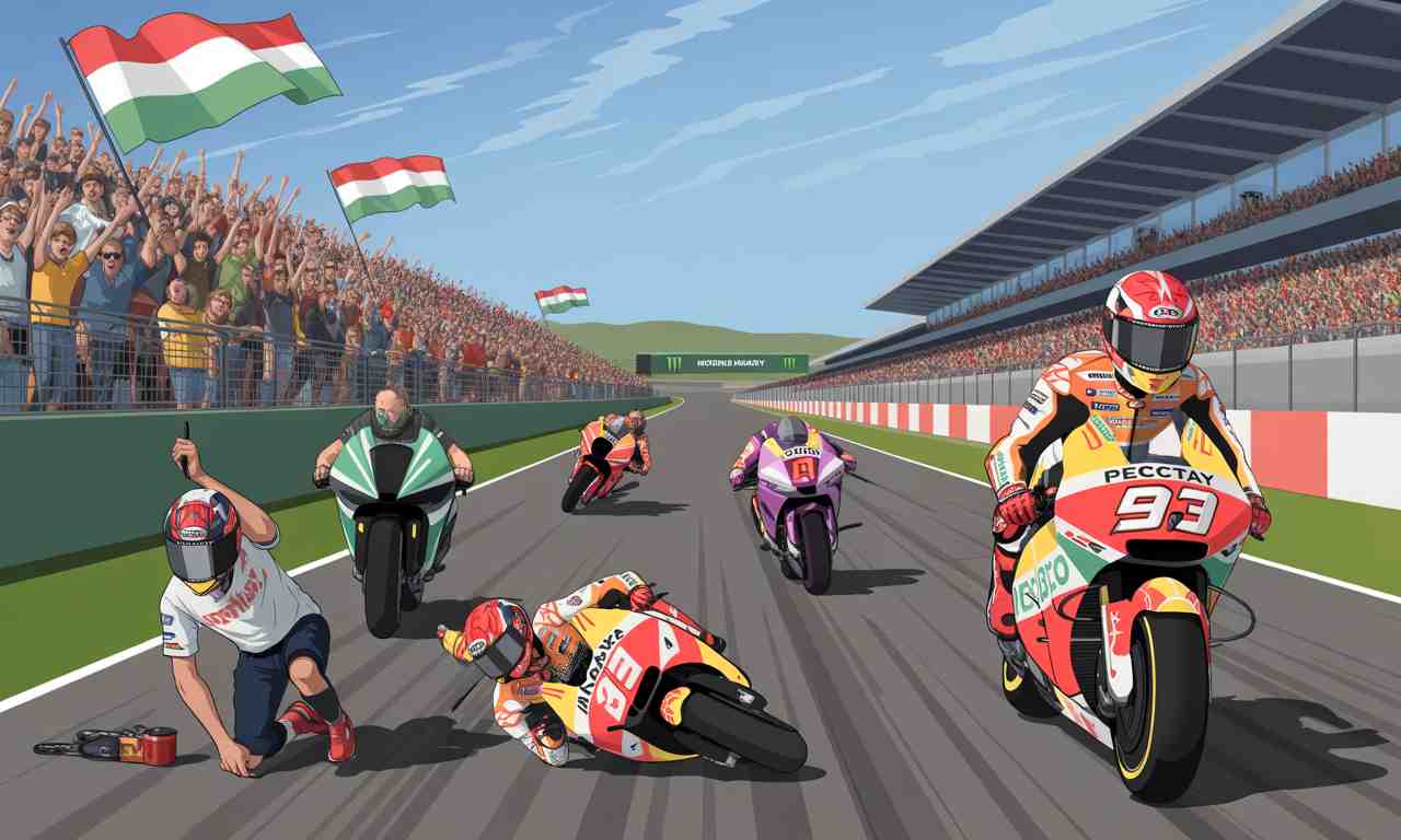 suivez le grand prix motogp de hongrie où marc marquez domine dès le départ, tandis que bagnaia peine en fond de grille. résumé, enjeux et performances pilotes au cœur de la compétition.