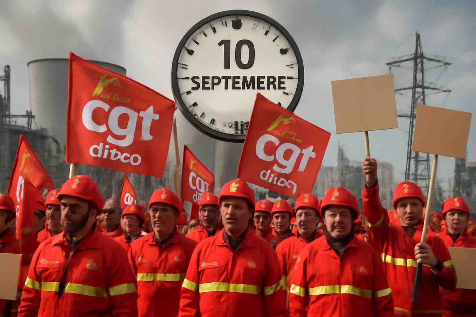 la cgt energie initie une grève afin de réclamer des hausses de salaires et une baisse des coûts. rendez-vous le 10 septembre pour un bilan sur l'évolution du mouvement et les revendications syndicales.