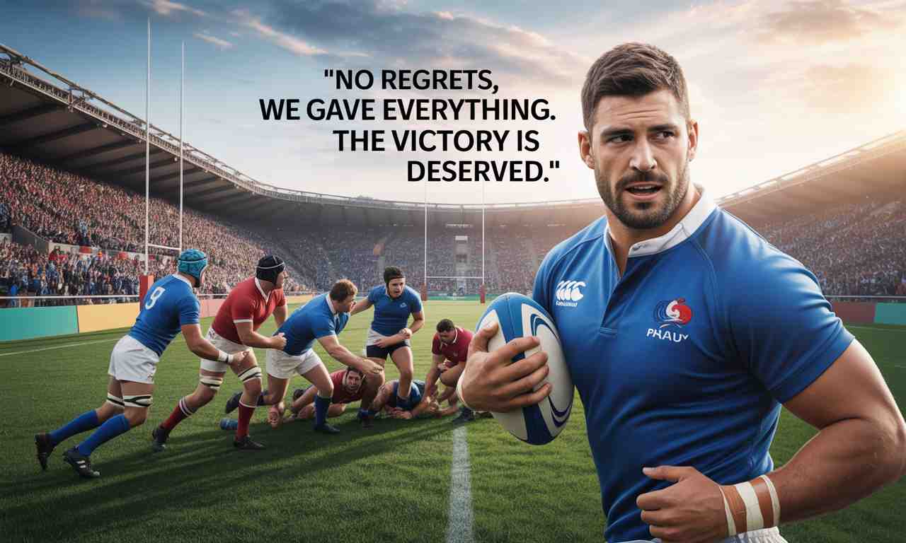 découvrez la réaction de damian penaud après le match sur rugby scapulaire : 'aucun regret, nous avons tout donné. la victoire est méritée'. analyse du match, émotions des joueurs et déclarations exclusives.