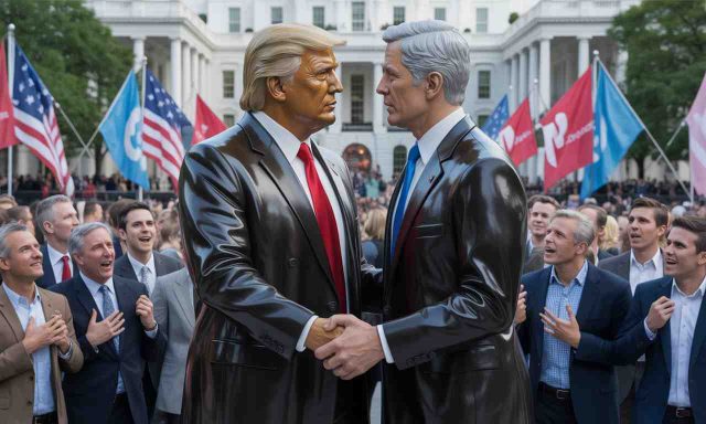 La-statue-controversee-de-Trump-et-Epstein-main-dans-la-main-3-interrogations-sur-cette-oeuvre-qui-derange-la-Maison-Blanche-640x384 KLM se voit dépossédée d'Air France et Delta dans son secteur de manutention - Analyse de Montuga