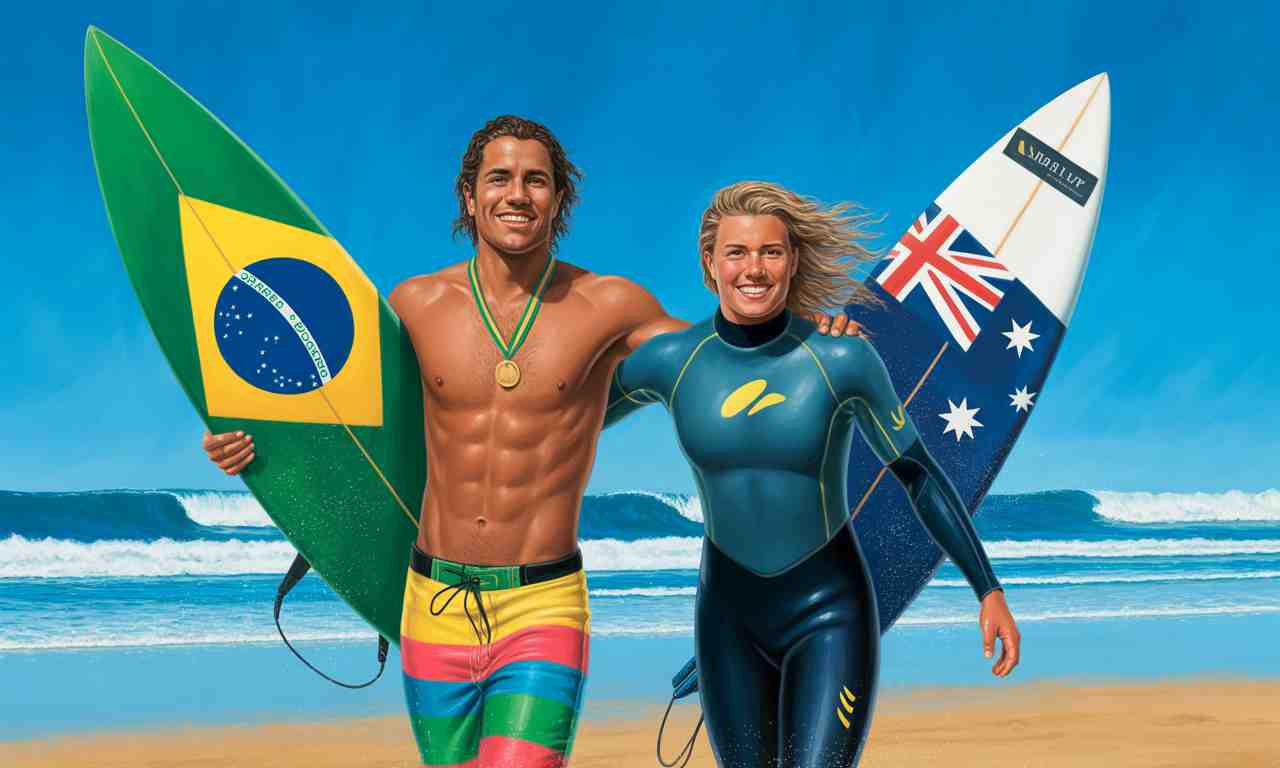 découvrez comment yago dora et molly picklum ont été sacrés champions du monde de surf, une victoire historique pour le brésil et l’australie lors du championnat mondial 2024.