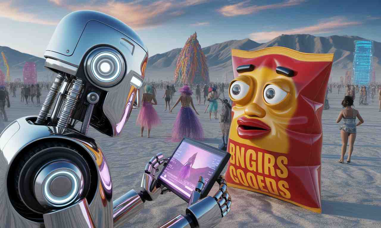 découvrez comment un robot analyse les photos uniques d'olivier dion prises à burning man. le sac de chips explore l'impact de l'intelligence artificielle sur l'art et la perception des images.