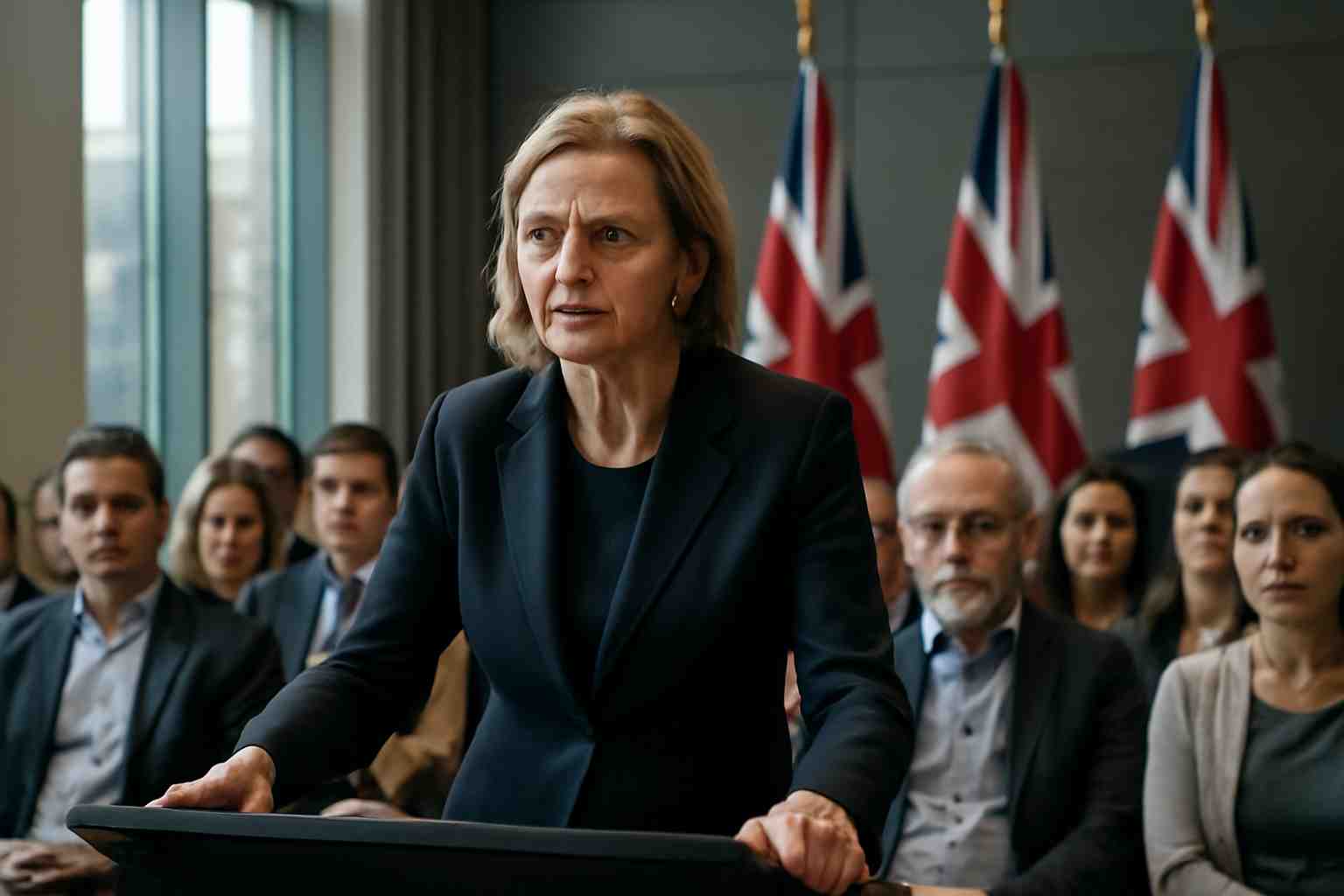la cheffe des tories britanniques, confrontée à des défis internes et externes, promet de restaurer les valeurs conservatrices traditionnelles pour redynamiser son parti et rassurer ses électeurs.