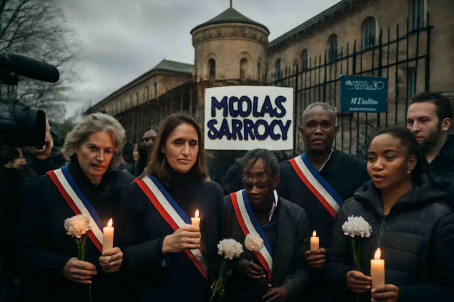 nicolas sarkozy a été incarcéré ce matin à la prison de la santé. sa famille organise un rassemblement de solidarité ce jour-même pour soutenir l’ancien président. découvrez les détails de cette mobilisation et les réactions de ses proches.