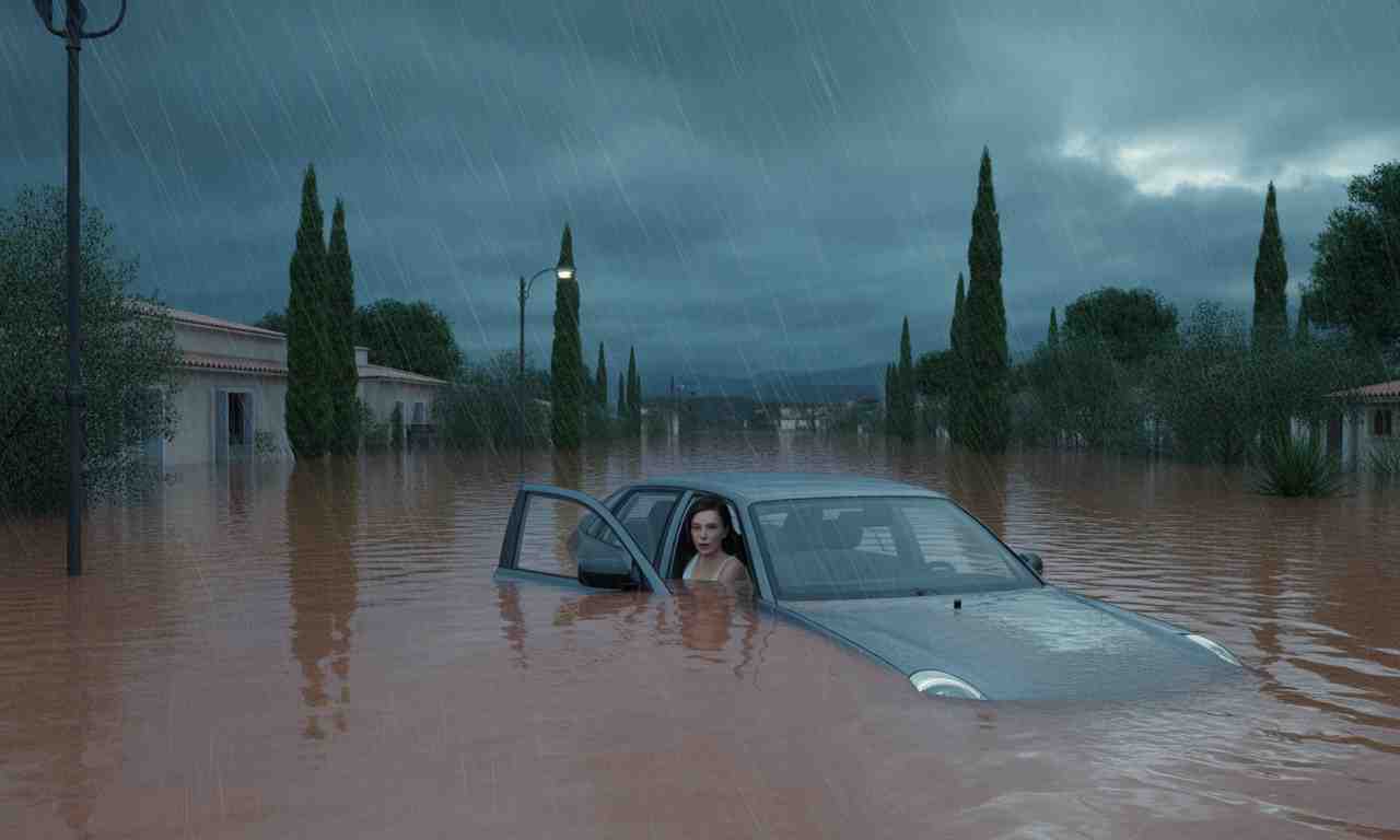 un orage soudain a engendré 40 cm d'inondation dans le var, piégeant une automobiliste. découvrez les détails de cette situation exceptionnelle et les mesures de sécurité recommandées.