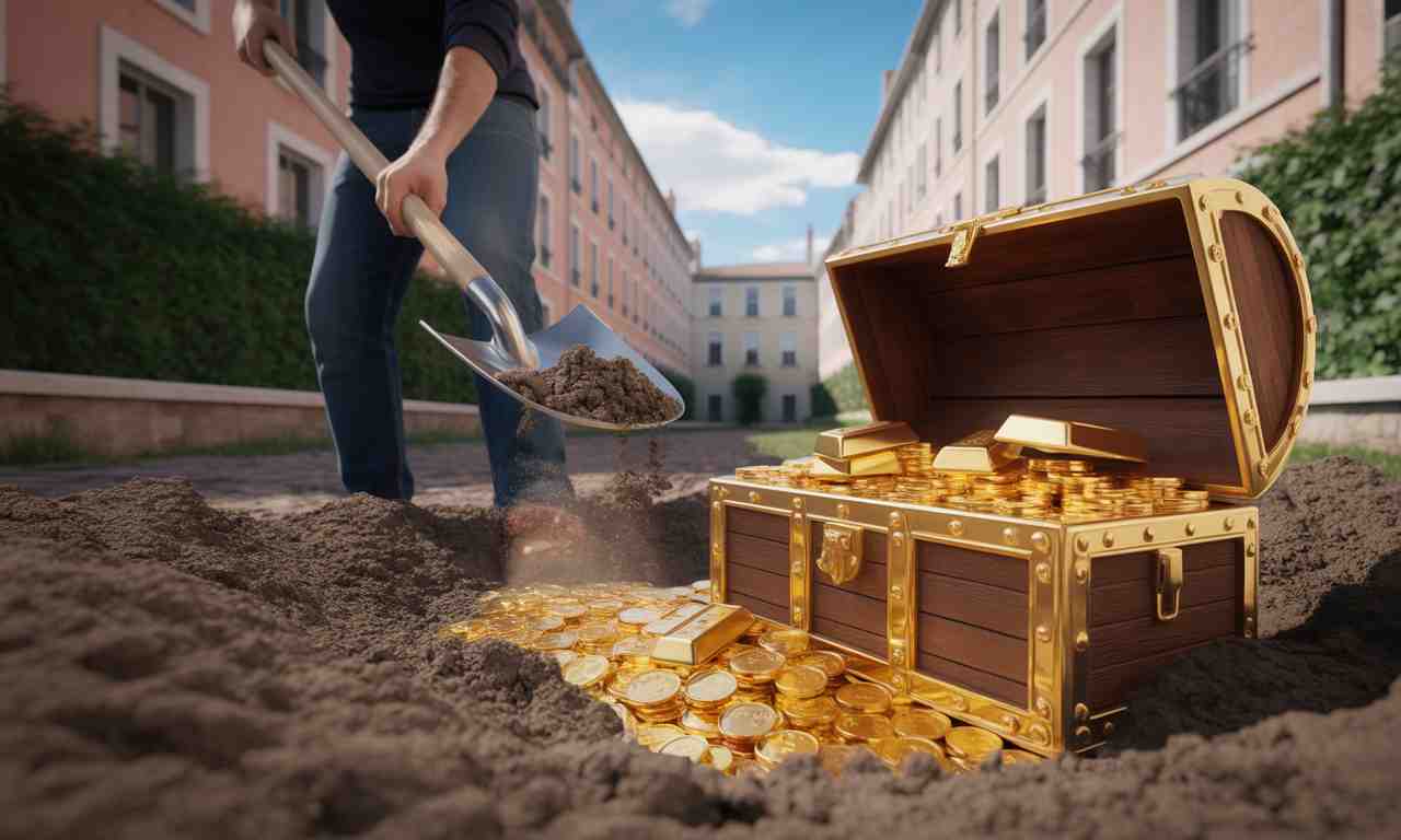 lors de travaux pour une piscine à lyon, une incroyable découverte : un trésor d’or et de lingots enfoui, révélant une histoire fascinante sous la ville.