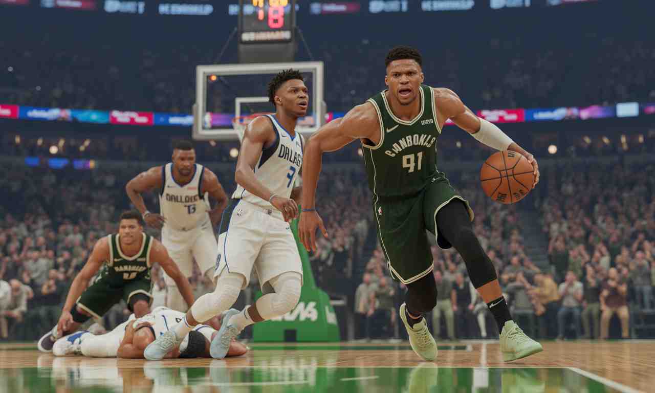 giannis réalise un retour spectaculaire face à la performance record de cooper flagg, tandis que les mavericks subissent une chute inattendue.