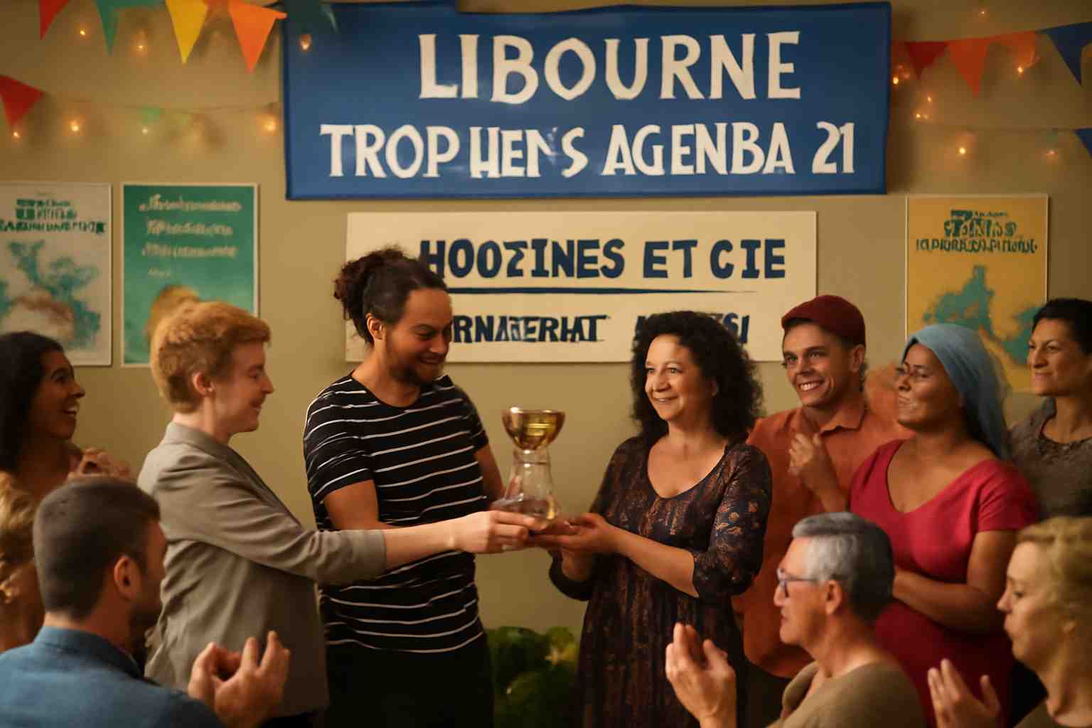 découvrez comment les « koozines et cie » de libourne ont été honorées lors des trophées agenda 21 pour leur engagement citoyen exemplaire et leurs actions en faveur du développement durable.