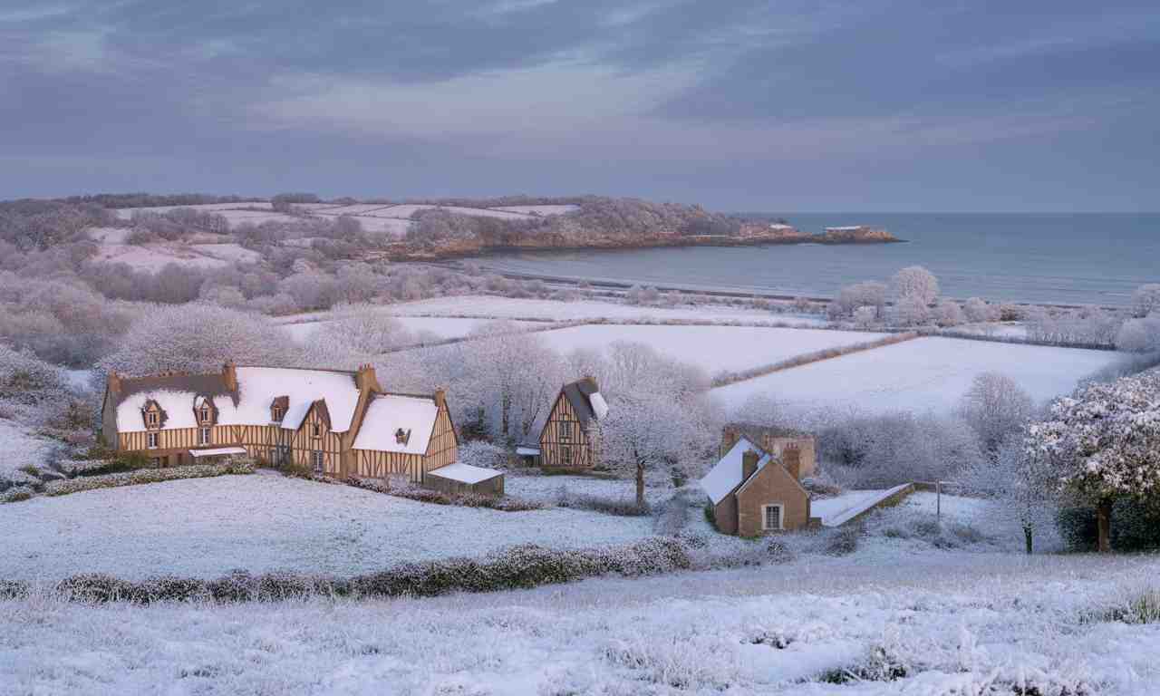 découvrez les magnifiques paysages enneigés de normandie et bretagne. photos exclusives de la neige qui transforme ces régions en un véritable décor hivernal.