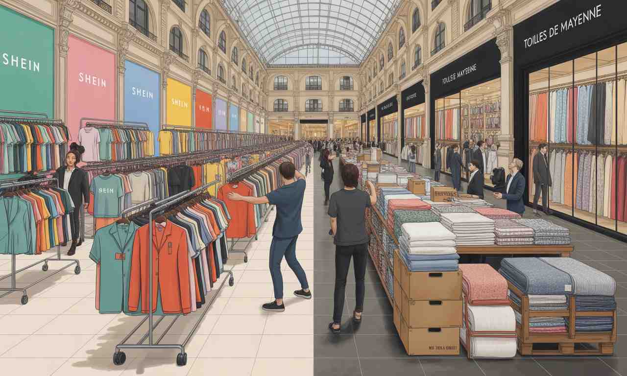 découvrez pourquoi la marque française toiles de mayenne se retire des rayons du bhv à paris, alors que shein s’installe, dans cet article d'analyse sur les évolutions du commerce.