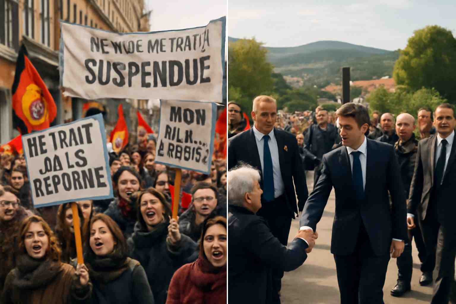 découvrez les principaux événements du mercredi 12 novembre au matin : suspension de la réforme des retraites, manifestations à tourcoing et déplacement de macron en occitanie.