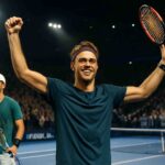 taylor fritz brille lors de ses débuts aux atp finals en s'imposant avec éclat face à lorenzo musetti, promettant un tournoi passionnant.