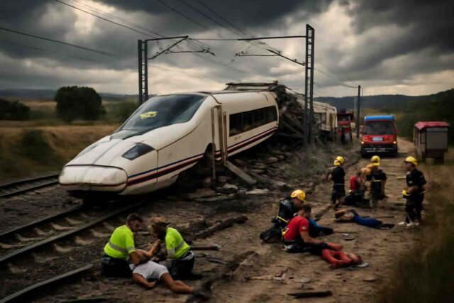 Espagne-en-direct-tragique-deraillement-dun-train-a-grande-vitesse-fait-plusieurs-morts-et-de-nombreux-blesses-640x427 Accident à Paris : Un conducteur fauche un piéton et percute un restaurant, faisant quatre blessés dont un en état grave