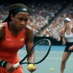suivez le match de l'open d'australie 2026 où gauff rencontre des difficultés face à svitolina, marquées par une 5e double faute et la nécessité de revenir rapidement dans le match.