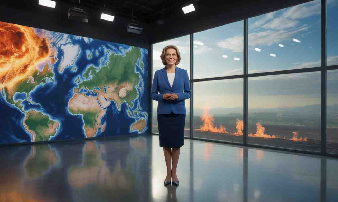 évelyne dhéliat modernise son langage météo en évitant le terme « beau temps » pour mieux sensibiliser au changement climatique et à ses impacts.