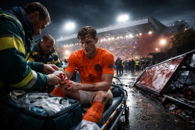 Mauvaise-nuit-pour-Noa-Lang-le-joueur-neerlandais-opere-en-urgence-a-Liverpool-apres-une-coupure-au-doigt-causee-par-un-panneau-publicitaire-640x427 Théo De Percin prolonge son aventure à l'AJ Auxerre pour une saison de plus