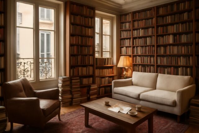 Plongez-dans-lunivers-litteraire-dAudrey-Pulvar-un-appartement-parisien-ou-les-livres-surpassent-les-meubles-640x427 L'amour est dans le pré : Célia révèle à Florent ses doutes sur son choix, un moment inattendu qui le déstabilise