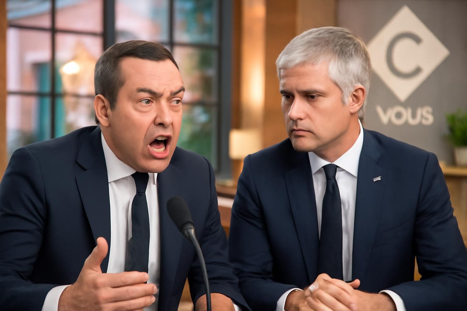 sébastien chenu exprime avec véhémence son désaccord envers laurent wauquiez dans l'émission c à vous, déclarant : 'non mais au secours !' découvrez les détails de ce débat passionné.