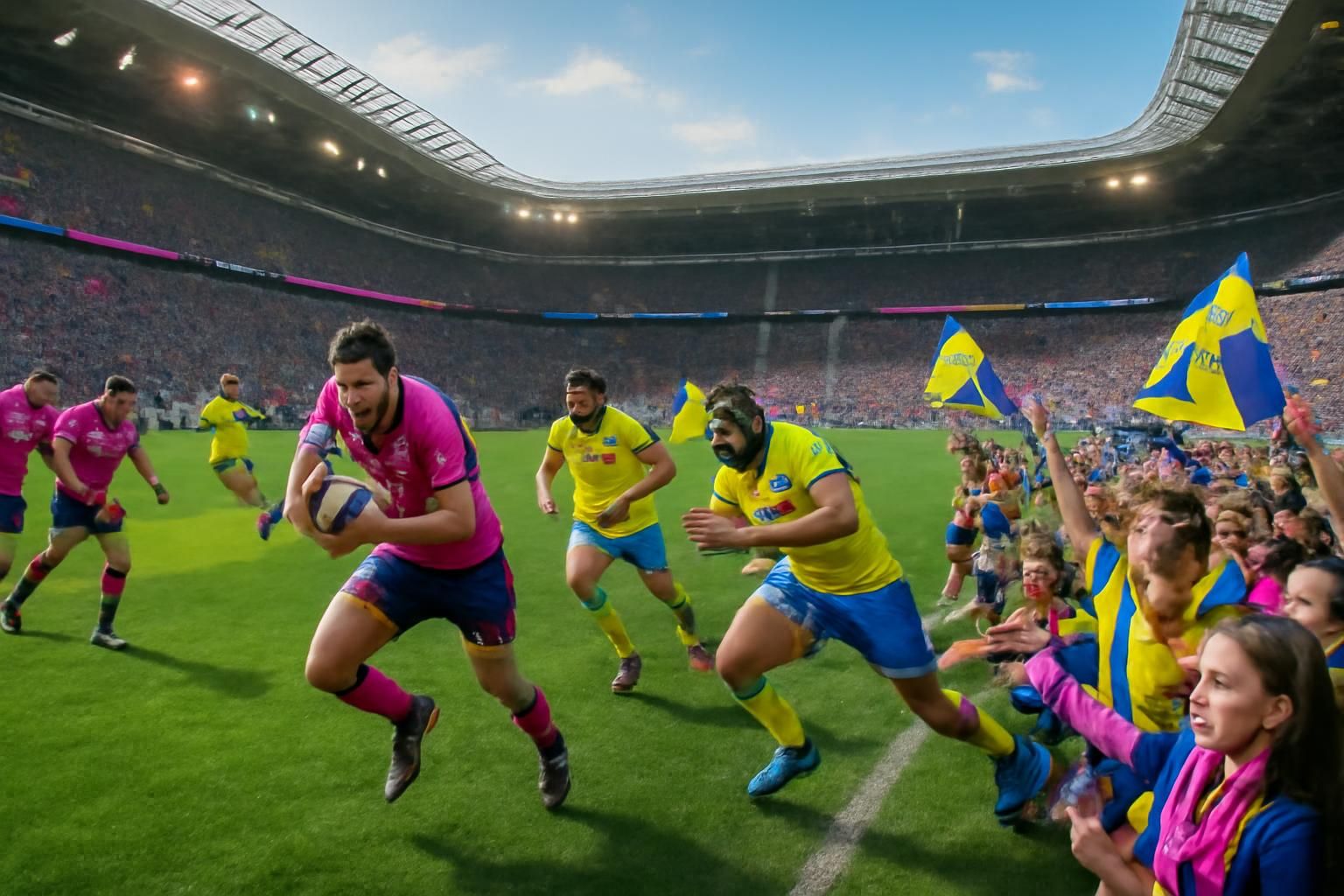 suivez en direct et en live commenté le match passionnant entre le stade français et l'asm clermont dans le top 14, avec la montagne.