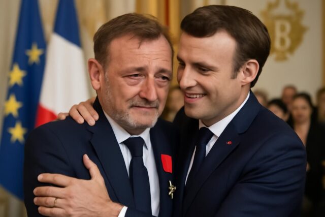 VIDEO-–-Jean-Paul-Rouve-emu-aux-larmes-dans-les-bras-dEmmanuel-Macron-lors-de-sa-decoration-a-la-Legion-dhonneur-640x427 L’Europe rejette le steak végétal mais embrasse les saucisses et burgers sans viande