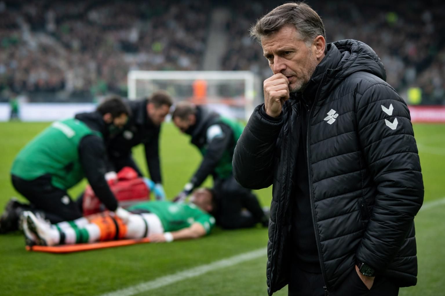 l'entraîneur de l'asse, montanier, fait face à une nouvelle difficulté avec la fracture du tibia d'un de ses joueurs, impactant l'équipe et la saison.