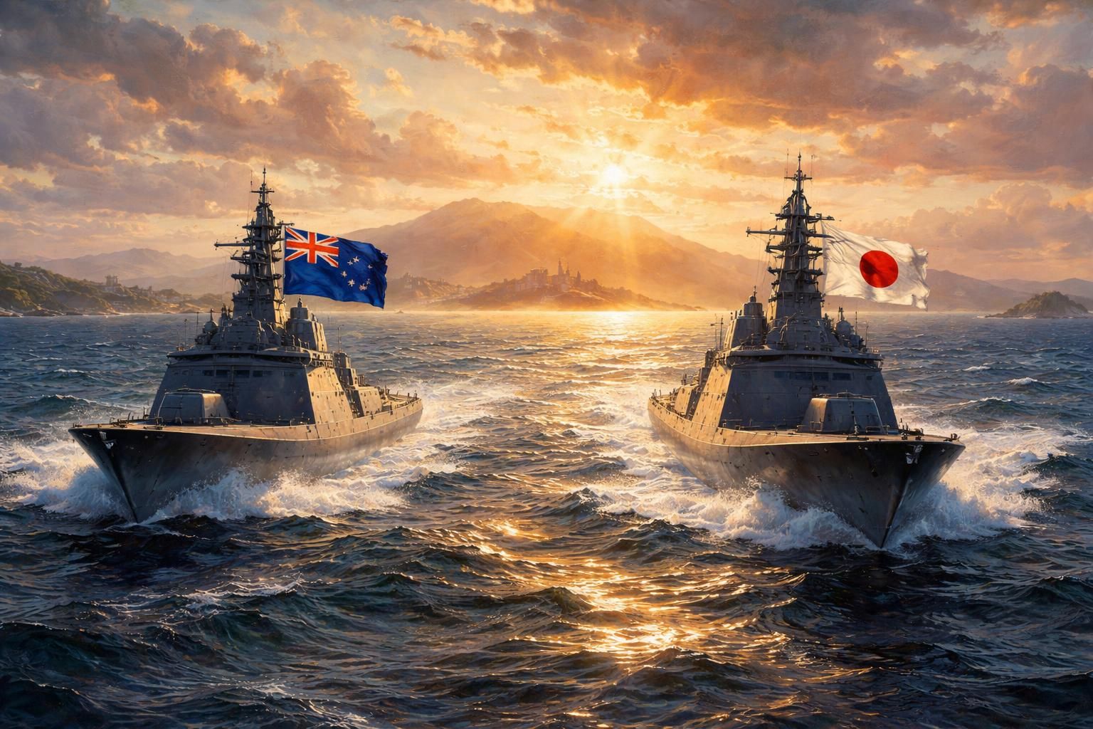 l'australie et le japon renforcent leur coopération stratégique avec la première livraison de frégates furtives à canberra, visant à contrer l'influence croissante de la chine dans la région du pacifique.