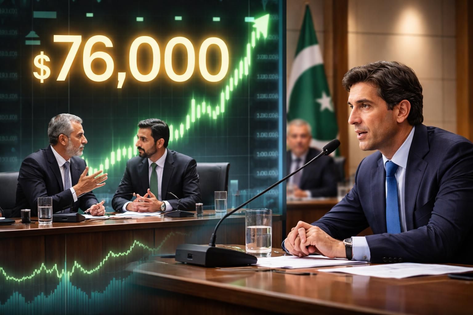 bitcoin dépasse les 76 000 dollars soutenu par les négociations entre l'iran et le pakistan ainsi que par l'audition de kevin warsh, selon bdor.