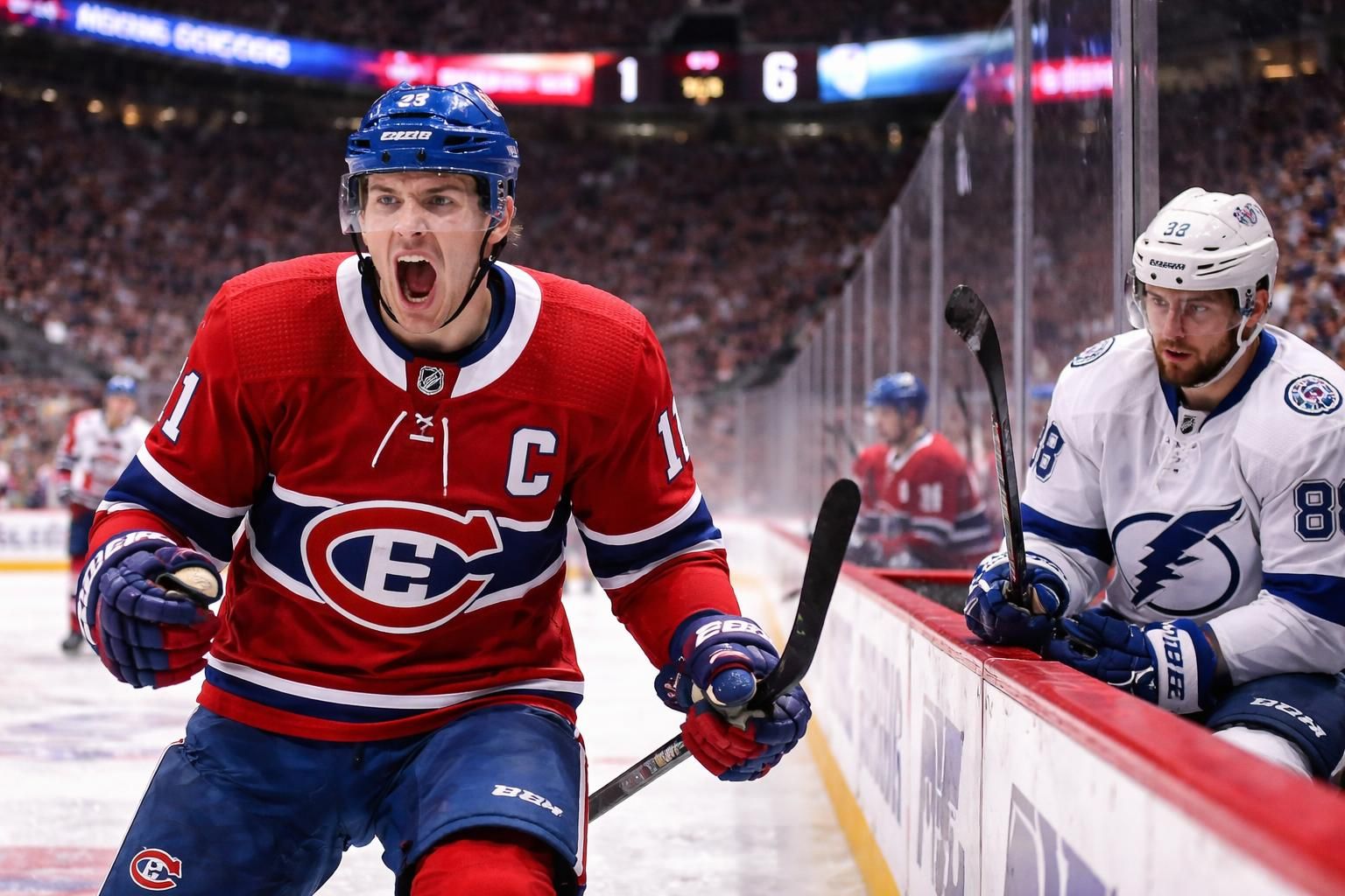 suivez en direct la deuxième période du match canadien 1 – lightning 0 avec l'actualité clé : nikita kucherov écarté pour deux minutes.