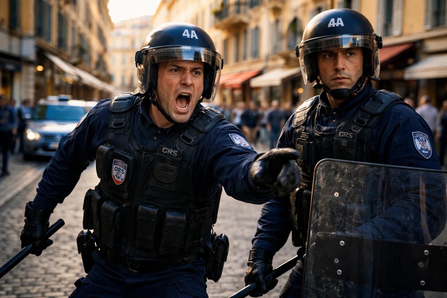 deux crs à nice mis en garde à vue pour violences et vol aggravé, suite à des propos choquants rapportés lors d'une intervention.