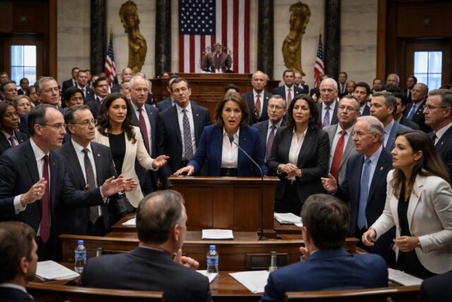 Conflit-au-Moyen-Orient-Une-vingtaine-de-deputes-democrates-appellent-a-la-destitution-de-Trump-au-Congres-americain-DHnet-640x427 Un si grand soleil, épisode 1924 du 18 mai 2026 : Pablo avoue sa trahison envers Noura, tandis que Jérémy se retrouve derrière les barreaux !
