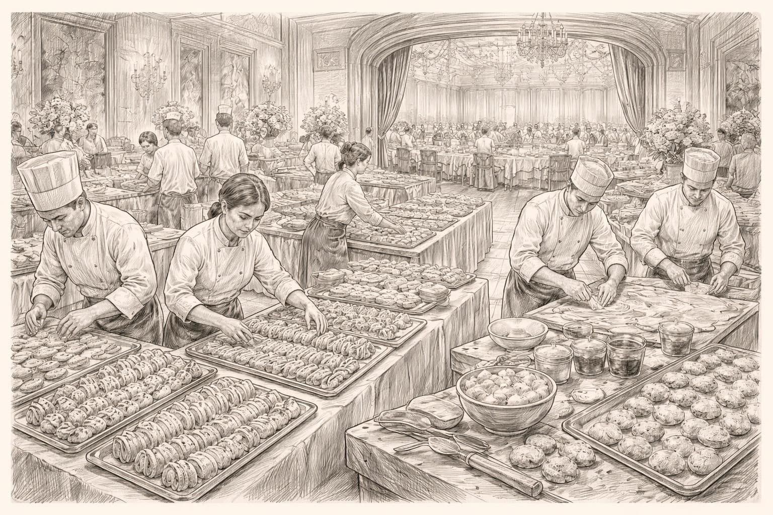 découvrez les coulisses du thé géant offert à charles et camilla à l'ambassade britannique : 3000 sandwichs, 650 invités et des scones faits maison pour une réception d'exception.