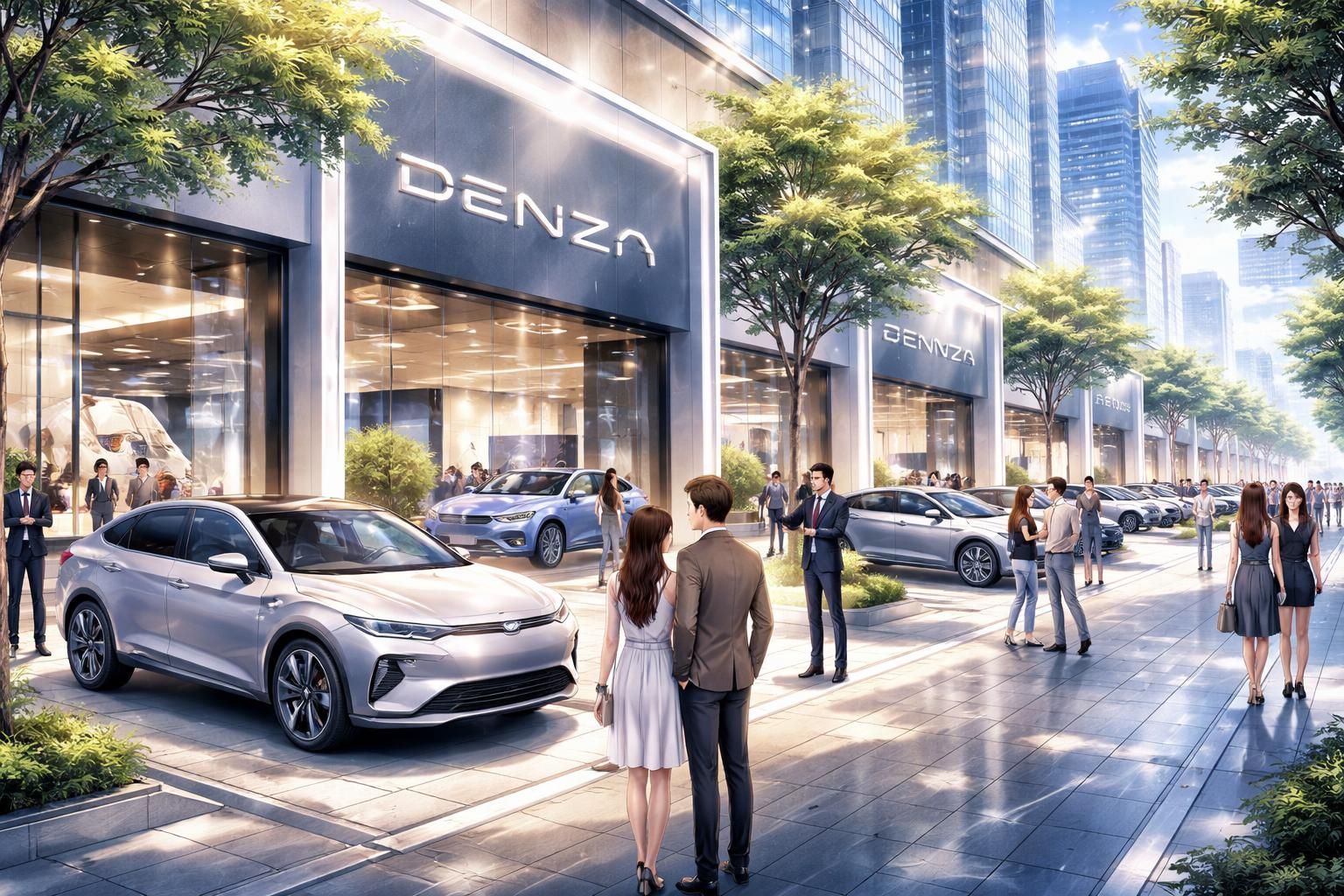 denza, la marque haut de gamme de byd, prévoit d'ouvrir une dizaine de nouveaux points de vente en 2024 pour renforcer sa présence et offrir des véhicules électriques innovants.
