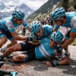 lorenzo finn contraint à l'abandon dès le 2e kilomètre de la 3e étape du tour des alpes après une lourde chute, annonce l'équipe.