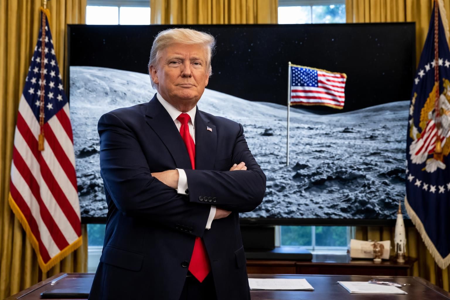 donald trump prévoit le retour des américains sur la lune avant la fin de son mandat, soulignant un objectif ambitieux pour l'exploration spatiale américaine.