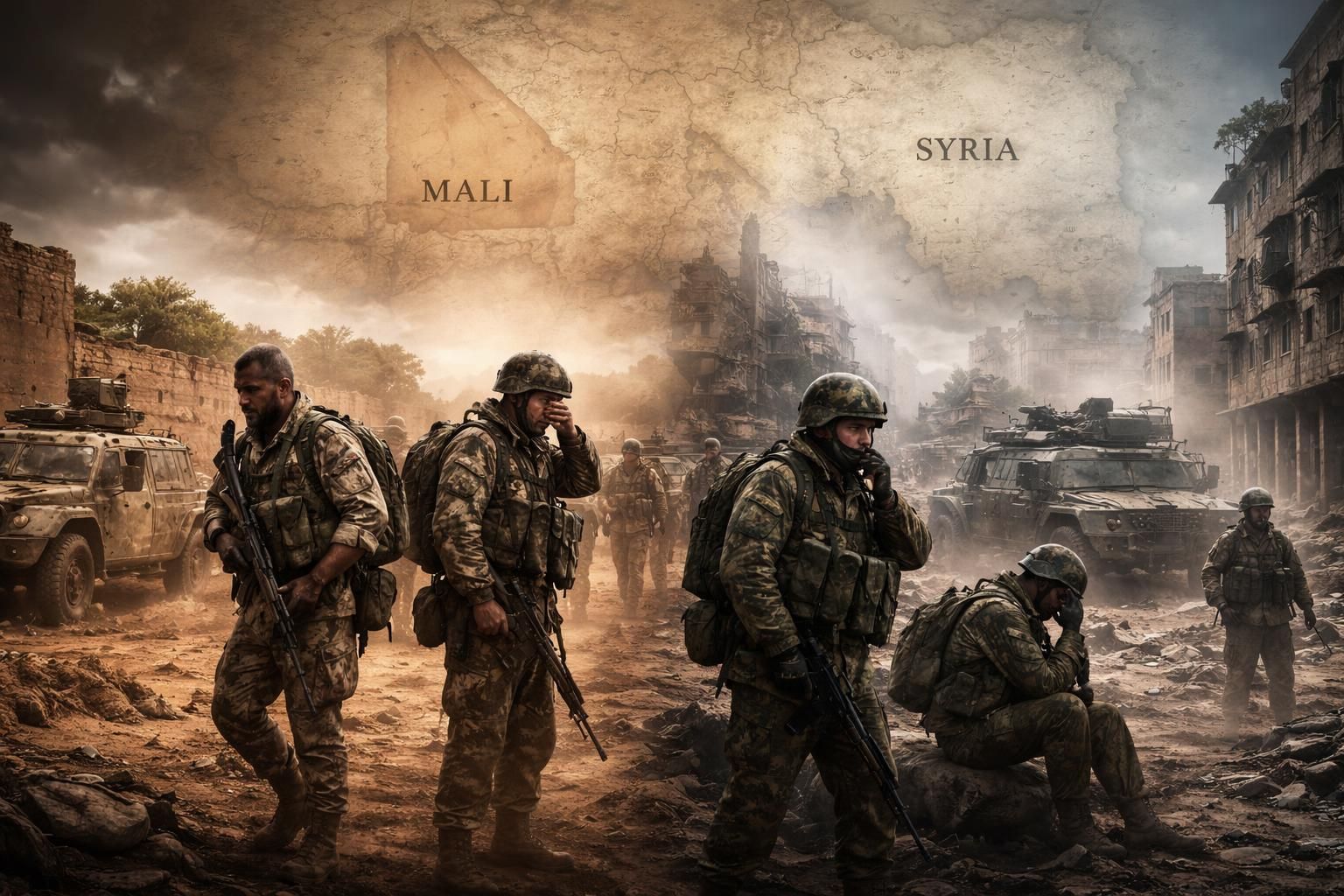 analyse approfondie des défis rencontrés par la russie dans son soutien militaire, entre perte d'influence au mali et capacités d'action limitées en syrie.