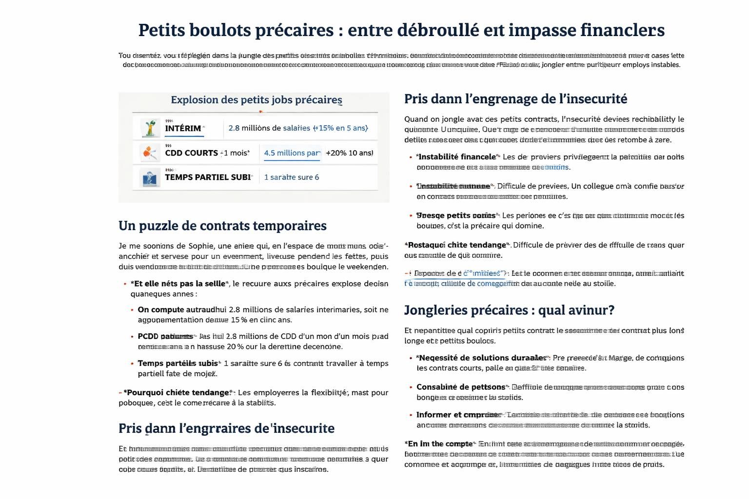 découvrez comment la multiplication des petits boulots en france impacte négativement le pouvoir d'achat des travailleurs dans cet entretien exclusif.