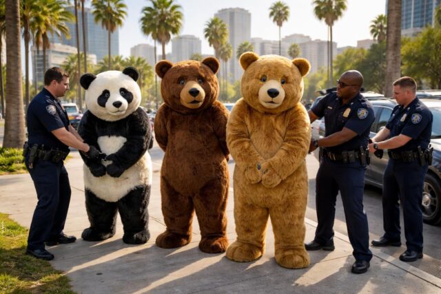 En-Californie-trois-fraudeurs-a-lassurance-surpris-en-costume-dours-ecopent-de-6-mois-de-prison-640x427 Attention : L'image d'Emilien, ex-maître des « 12 coups de midi », détournée pour de fausses publicités