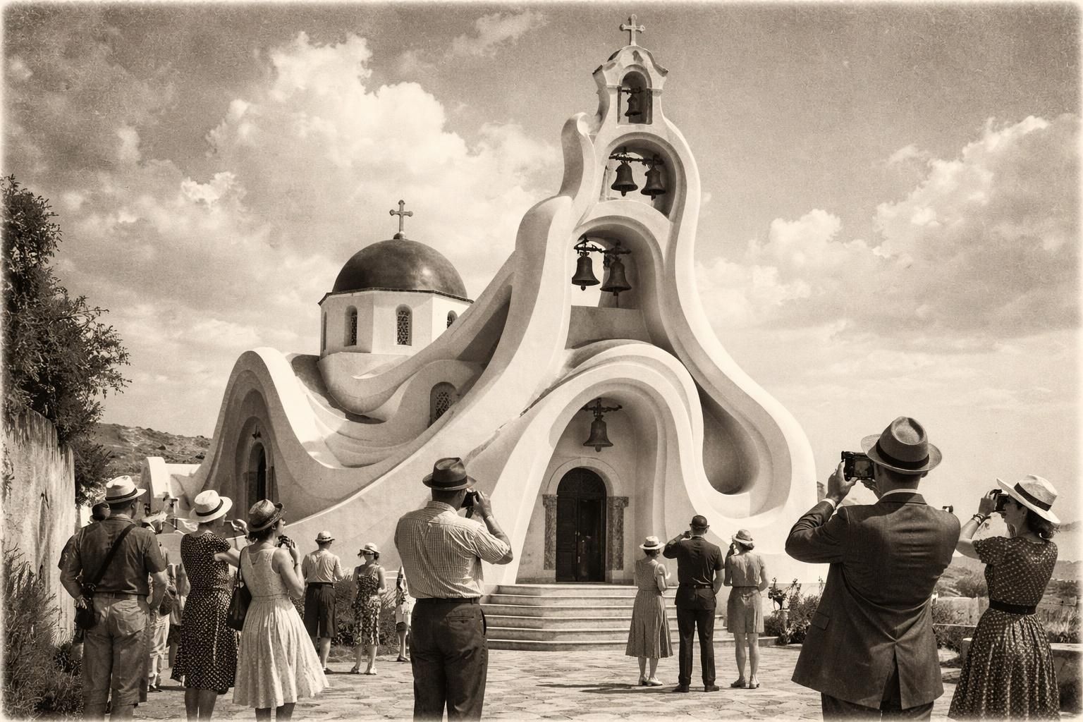 découvrez en grèce une église surprenante aux courbes encore plus prononcées que la célèbre tour de pise, un joyau architectural qui fascine les visiteurs par son design unique et son charme authentique.