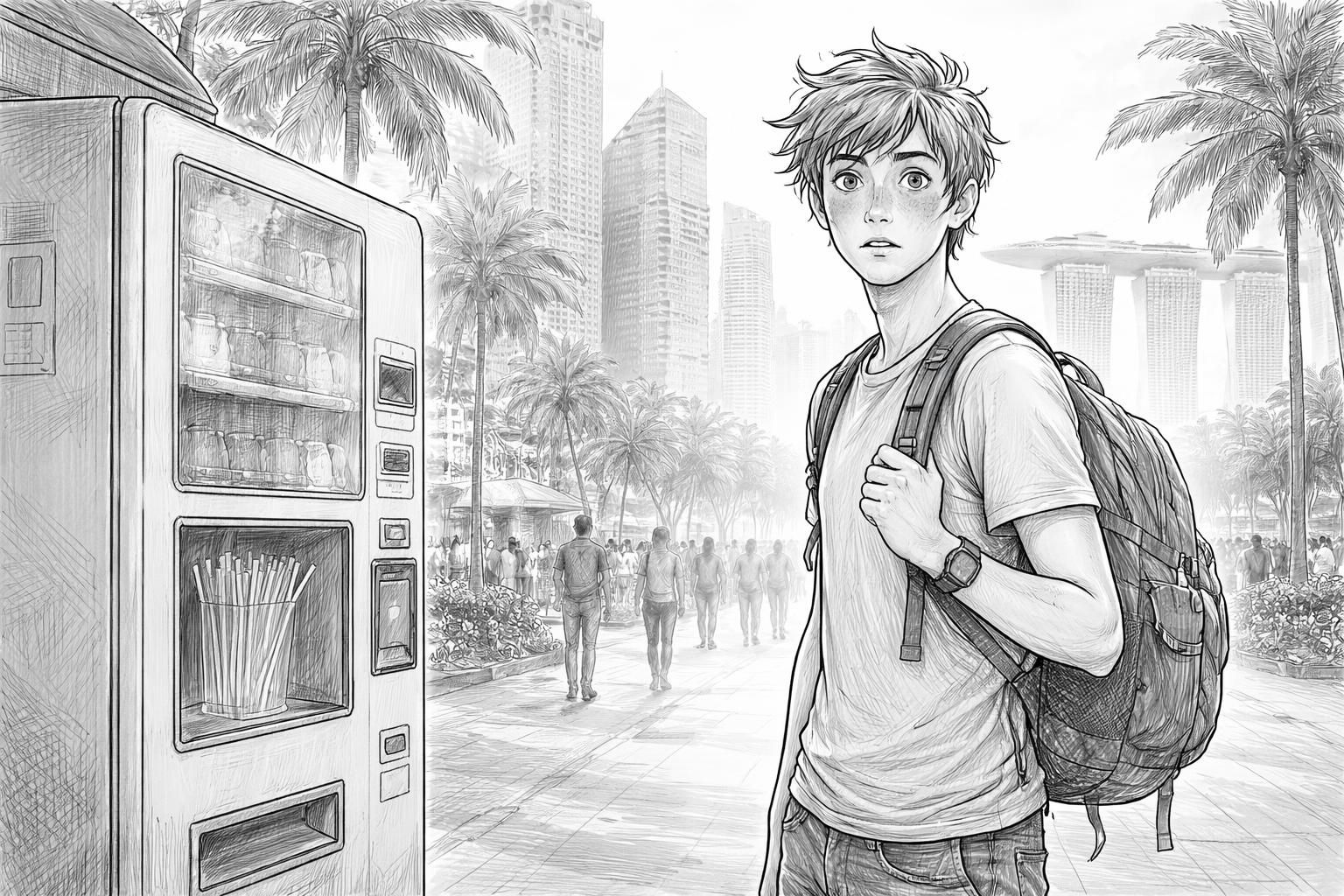 un étudiant français à singapour, accusé d'avoir léché une paille dans un distributeur, bénéficie d'une autorisation temporaire de sortie du territoire. découvrez les détails de cette affaire insolite.