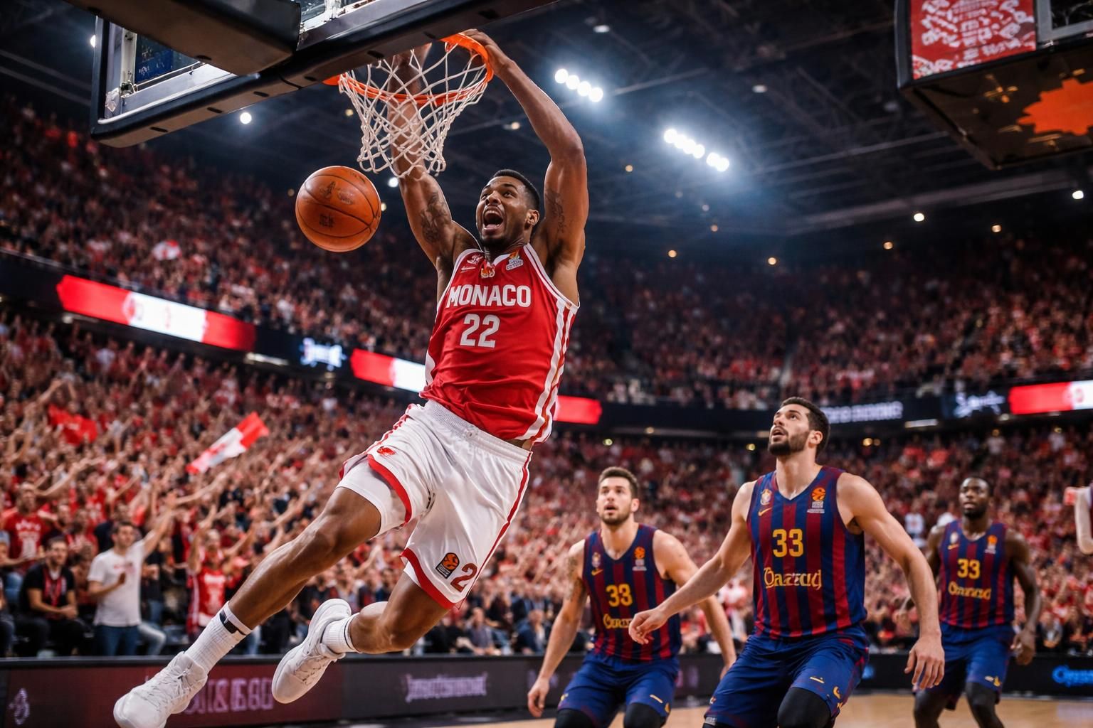 l'as monaco s'impose face au fc barcelone en euroligue et se prépare à affronter l'olympiakos en playoffs, promettant un spectacle intense.