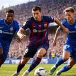 suivez le choc très attendu entre getafe et le barça avec roony, lewandowski et olmo titulaires pour une rencontre pleine de suspense et de talents de premier plan.