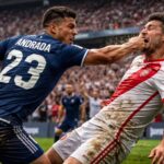 revivez le moment choc du derby : andrada perd son sang-froid et assène un coup de poing à un adversaire, déclenchant une polémique sur le terrain.