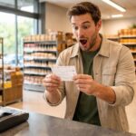 il tente de régler ses achats par carte à l’euromillions et devient millionnaire grâce à son ticket gagnant.