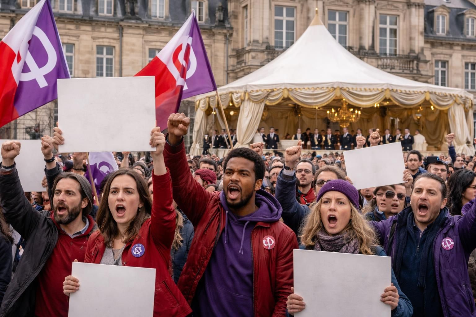 des militants soutenus par lfi dénoncent l'organisation d'un banquet du canon français à caen, accusant certains de récupérer leur cause pour faire le buzz.