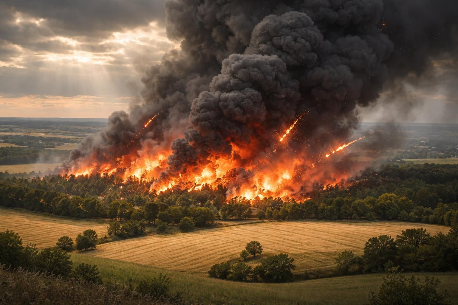 un incendie de vingt hectares s'est déclaré dans la marne, provoqué par les tirs d'entraînement du missile orion-26, suscitant l'intervention rapide des secours.