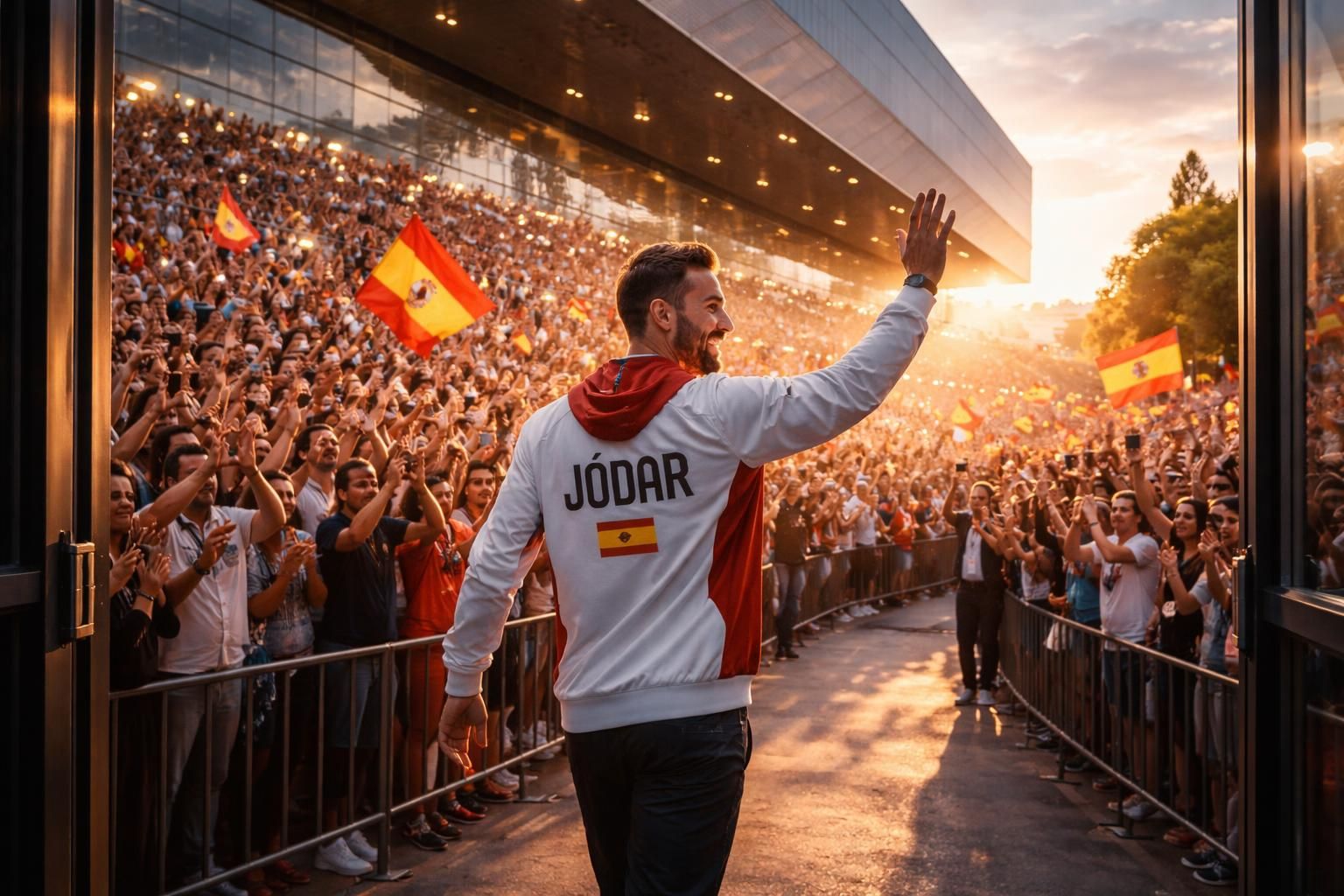 jódar reçoit une ovation mémorable à sa sortie de la caja mágica, un moment chargé d'émotion salué par tous les spectateurs.