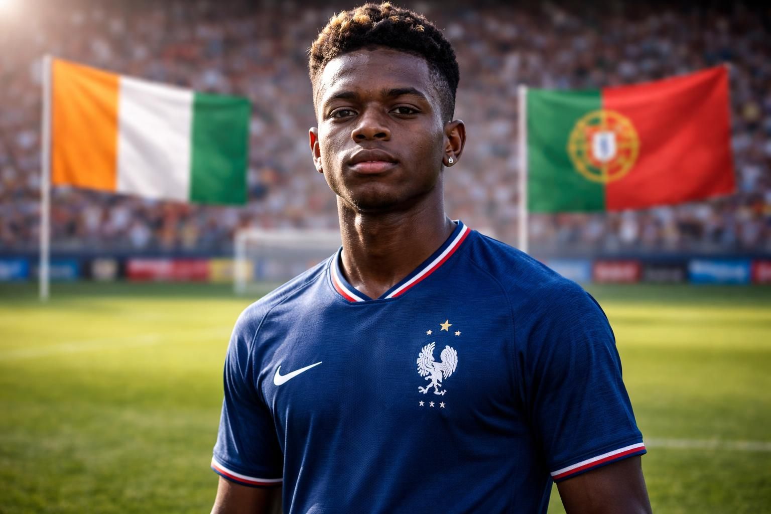 kroupi choisit de représenter la france, les bleus, refusant les sélections de la côte d’ivoire et du portugal.